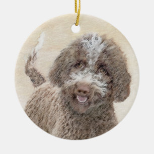 Lagotto Romagnolo Malerei - Niedliches Original Hu Keramik Ornament