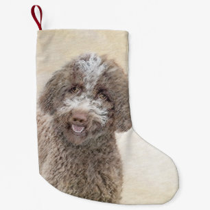 Lagotto Romagnolo Malerei - Niedliches Original Hu Kleiner Weihnachtsstrumpf