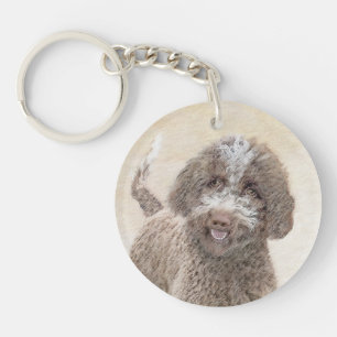 Lagotto Romagnolo Malerei - Niedliches Original Hu Schlüsselanhänger