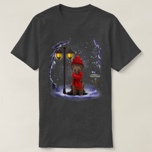 Lagotto Romagnolo Santa Snow Christmas Light Winte T-Shirt (Design vorne)