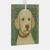 Lagotto Romagnolo "Stains Glass" Ornament Aus Glas (Vorderseite Rechts)