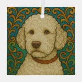 Lagotto Romagnolo "Stains Glass" Ornament Aus Glas (Rückseite)