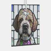 Lagotto Romagnolo "Stains Glass" Ornament Aus Glas (Vorderseite Rechts)