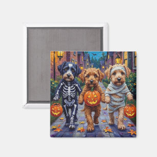 Lagotto Romagnolo Süßigkeitenbetteln Halloween Magnet