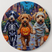 Lagotto Romagnolo Trick-or-Treating Halloween Button (Vorderseite)