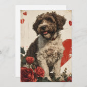 Lagotto Romagnolo Vintag Valentinstag Feiertagskarte (Vorne/Hinten)