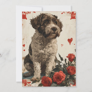 Lagotto Romagnolo Vintag Valentinstag Feiertagskarte