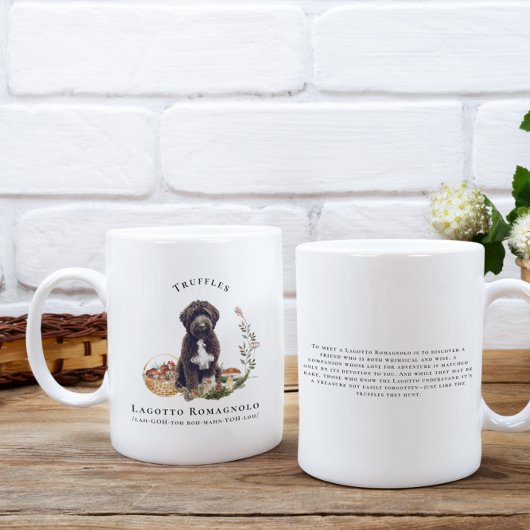 Lagotto Romagnolo Watercolor Dog | Monogramm Kaffeetasse