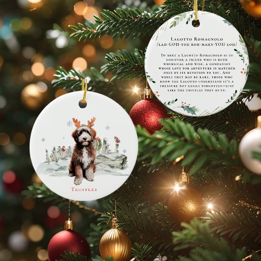 Lagotto Romagnolo Watercolor Dog | Monogramm Keramik Ornament