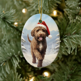 Lagotto Romagnolo Weihnachten Keramik Ornament