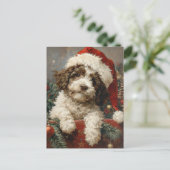Lagotto Romagnolo Weihnachten Postkarte (Stehend Vorderseite)