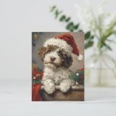 Lagotto Romagnolo Weihnachten Postkarte (Stehend Vorderseite)