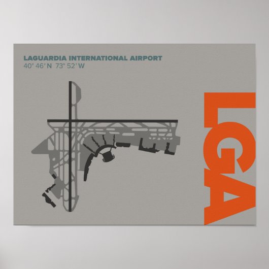 LaGuardia Airport (LGA) Diagramm Poster (Vorne)