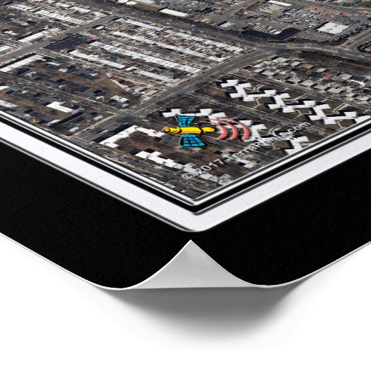 LaGuardia Airport New York Satellite Poster Karte (Ecke)