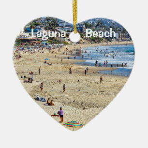 Laguna Beach 2-seitiges Holiday Heart Keramikornament