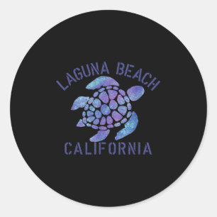 Laguna Beach, Ca Beach Design _ Tribal Turtle Gesc Runder Aufkleber
