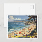 Laguna Beach CA, Greetings Illustration Postkarte (Vorne/Hinten)