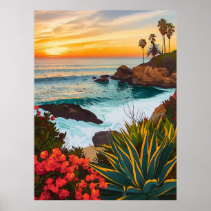 Laguna Beach, California Abstrakt Art Poster