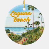 Laguna Beach California Schmuckstück – Küstenkunst Keramik Ornament (Hinten)