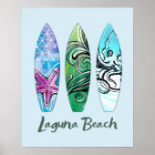 Laguna Beach California Surfboards Poster (Vorne)
