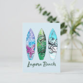Laguna Beach California Surfboards Postkarte (Stehend Vorderseite)