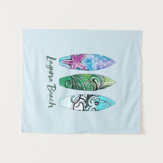Laguna Beach California Surfboards Wandteppich (Vorderseite (Horizontal))