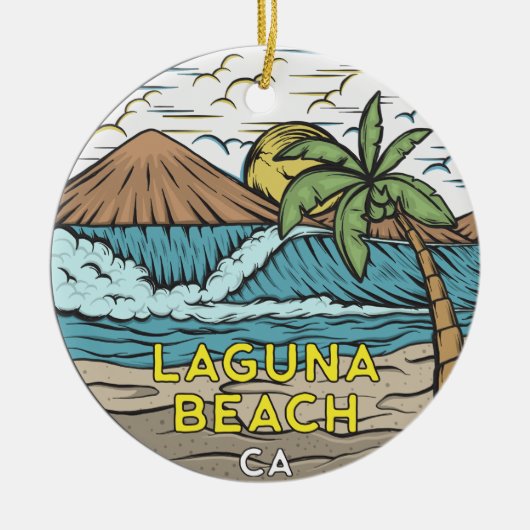 Laguna Beach California Vintag Keramik Ornament (Vorne)
