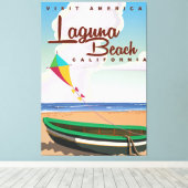 Laguna Beach California Vintage Travel Poster Leinwanddruck (Insitu (Holzboden))