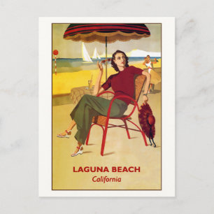 Laguna Beach, California Vintage Travel Poster Postkarte