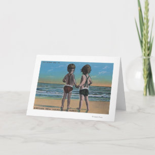 Laguna Beach, FL - Grüße von der Szene mit Kindern Karte