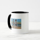 Laguna Beach, FL - Grüße von Szene mit Kindern Tasse (Vorderseite Links)