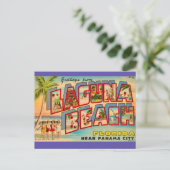 Laguna Beach FL Vintage Postkarte (Stehend Vorderseite)