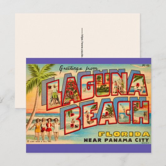 Laguna Beach FL Vintage Postkarte (Vorne/Hinten)