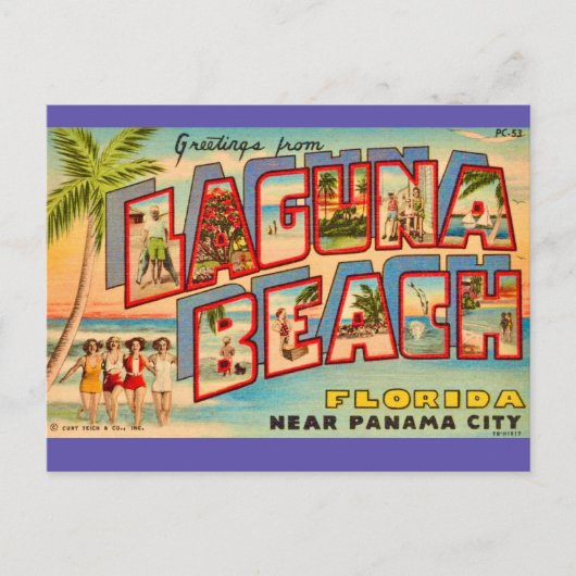 Laguna Beach FL Vintage Postkarte (Vorderseite)