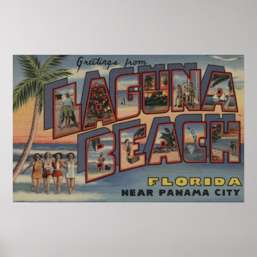 Laguna Beach, Florida - Große Briefmarkenszenen Poster (Vorne)