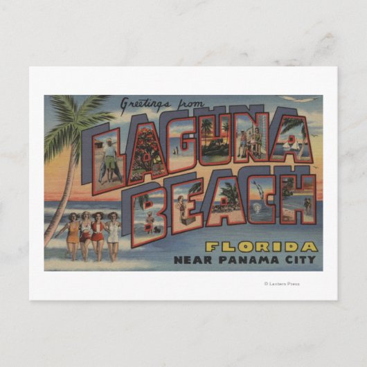 Laguna Beach, Florida - Große Briefmarkenszenen Postkarte (Vorderseite)