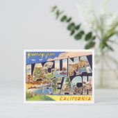 Laguna Beach, Kalifornien Vintag Big Letters Postkarte (Stehend Vorderseite)
