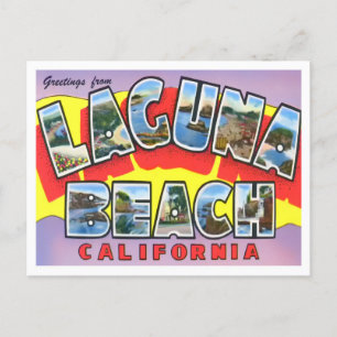 Laguna Beach, Kalifornien Vintage große Buchstaben Postkarte