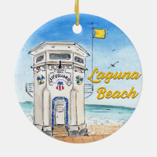 Laguna Beach Lifeguard Tower Ornament (Hinten)