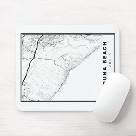 Laguna Beach Map Mousepad (Mit Mouse)