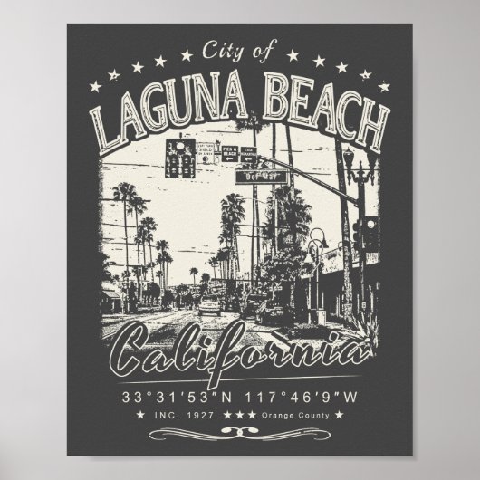 LAGUNA BEACH ORANGE KALIFORNIA VINTAG POSTER (Vorne)