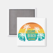 Laguna Beach Retro Magnet (Vorderseite/Rückseite)