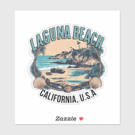 Laguna Beach Retro Vignette Car Decal Aufkleber (Blatt)
