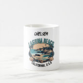 Laguna Beach Retro Vignette Personalisiert Kaffeetasse (Mittel)