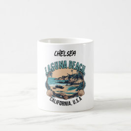 Laguna Beach Retro Vignette Personalisiert Kaffeetasse