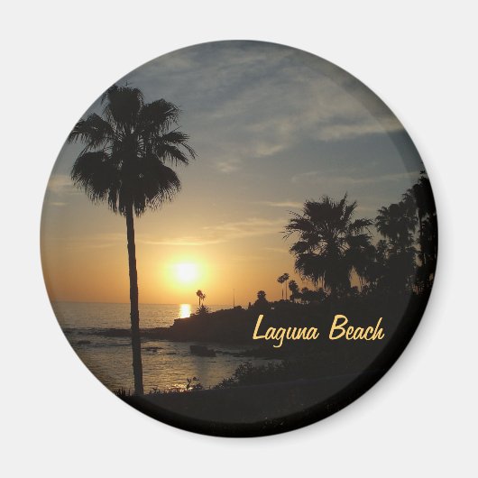 Laguna Beach Sonnenuntergangspalmagnet Magnet (Vorne)