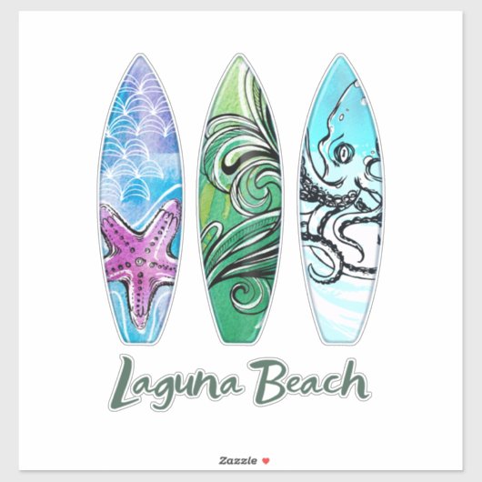 Laguna Beach Surfboards XL Sticker (Blatt)