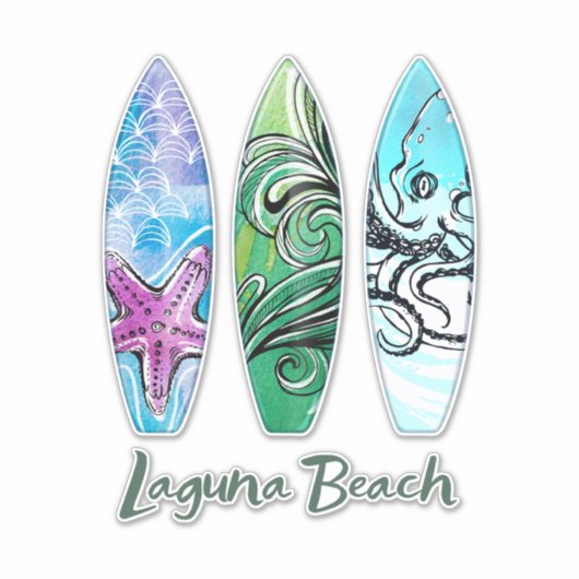 Laguna Beach Surfboards XL Sticker (Vorderseite)