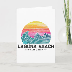 Laguna Beach Surfen Wellen Retro Kalifornien Sonne Karte