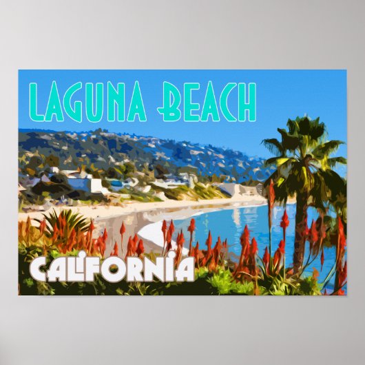 Laguna Beach Vintage Reiseposter Poster (Vorne)